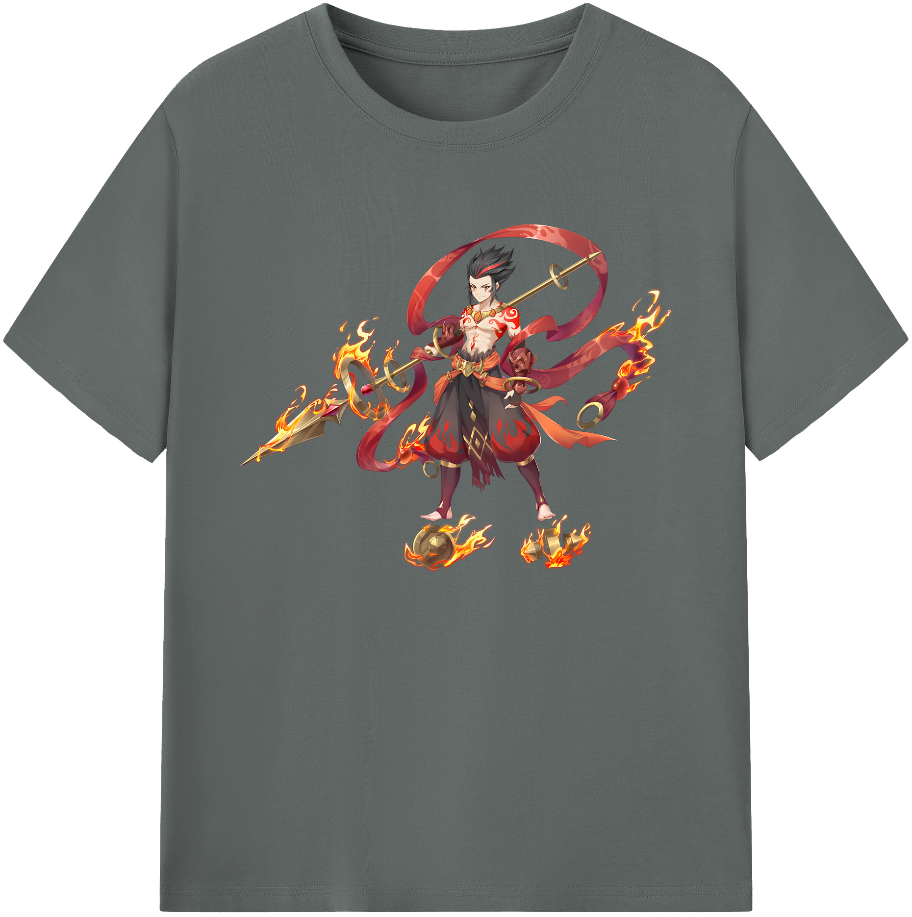 （画像用） Ne Zha 2 ナタ 魔童の大暴れ 綿100％ メンズ半袖Tシャツ｜肌触りやわらか＆通気性